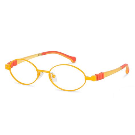 Buy Kids Glasses: Yellow Orange Yellow Full Rim Round Kids 8-12 yrs ...