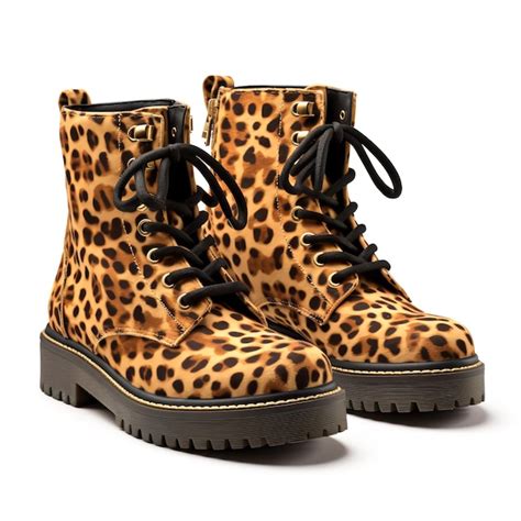 Magnificent leopard print boots isolated on white background | Premium ...