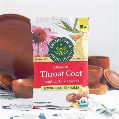 Traditional Medicinals Organic Throat Coat Drops Lemon Ginger Echinacea ...