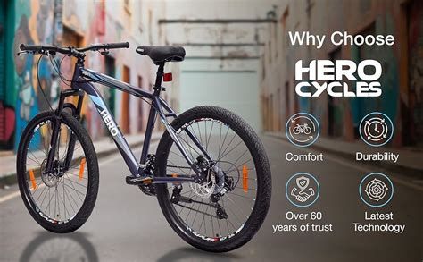 Hero RIOT 26T 21 Gear Mountain Bicycle for Adults | Grey | Only Front ...