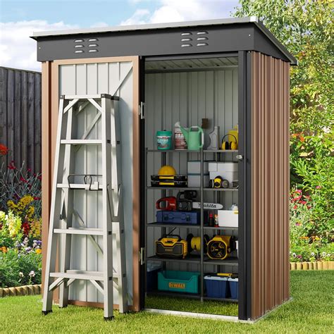 Amazon.com : Gizoon 5'x 3' Outdoor Storage Shed with Singe Lockable ...