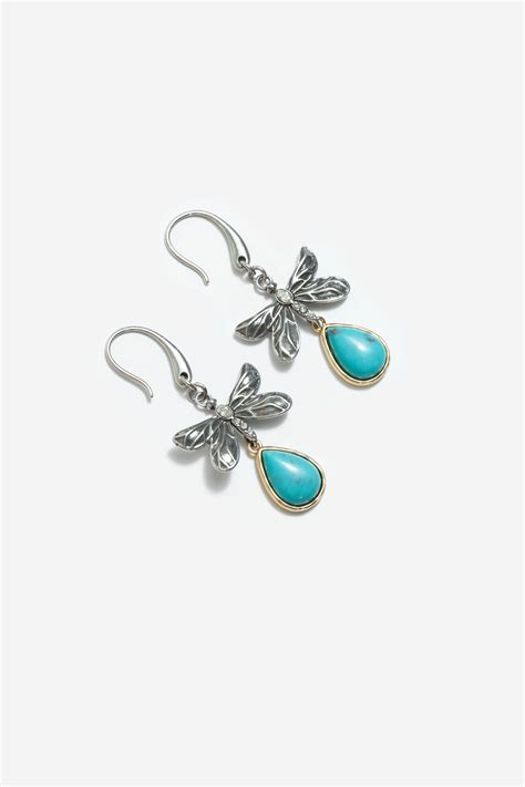 Buy DRAGONFLY DAYDREAM TURQUOISE PENDANT EARRING | Johnny Was