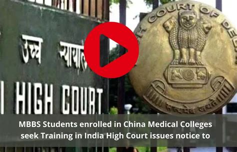 MBBS students enrolled in China medical colleges seek training in India ...