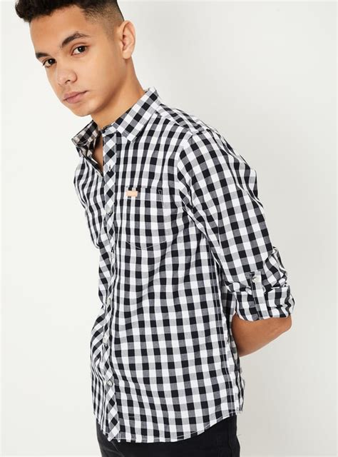 Buy Boys Gingham Checked Shirt Online at just Rs. 699.0 - 1000013301487 ...
