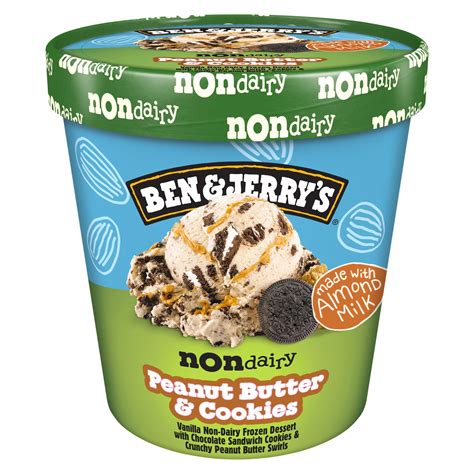 Ben & Jerry's Non-Dairy Peanut Butter and Cookies Ice Cream, 16 oz ...