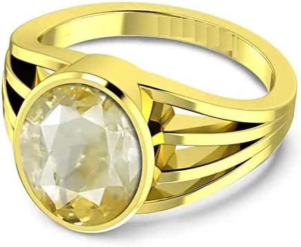 Buy Earthmine Gems पुखराज रत्न ओरिजिनल रिंग Pushparaj Stone Ring ...