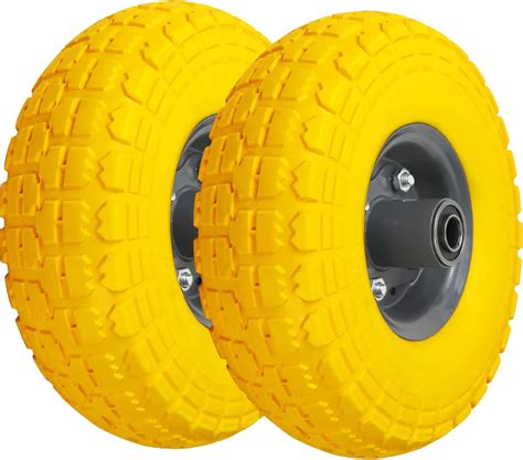 Buy 10 Flat Free Tires Solid Rubber Tyre Wheels，4.10/3.50-4 Air Less ...