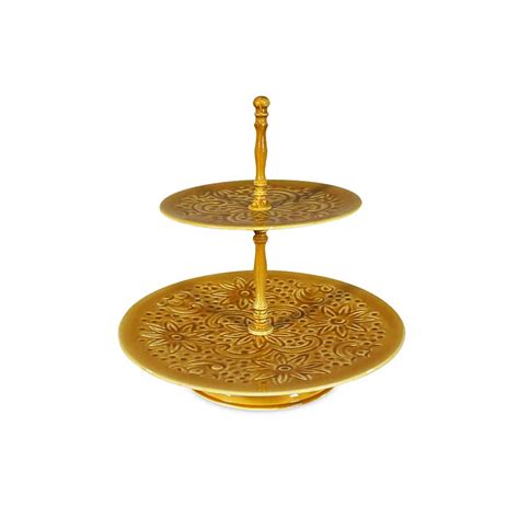 Metal 2-Tier Stand | Yellow Marigold India