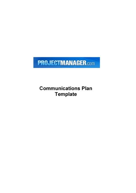 Comprehensive Communication Plan Template 的图像结果