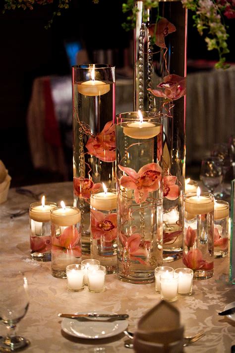 wedding table settings candles | Wedding reception table decorations ...
