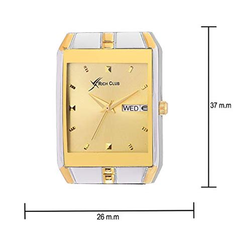 Rich Club Dual Tone Indian Gold Plating Day and Date Display Analogue ...