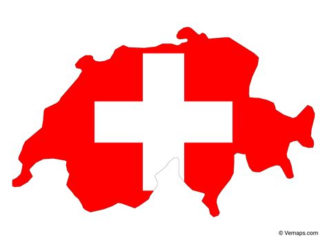Flag Map of Switzerland | Free Vector Maps