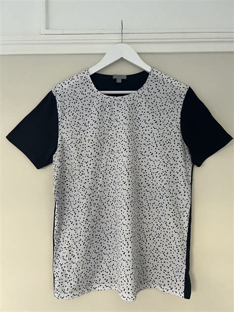 Cos COS t-shirt with abstract print poplin cotton panel | Grailed