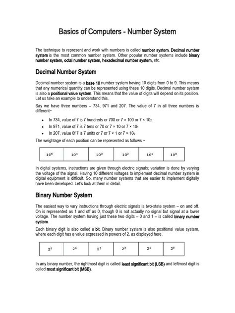 Computer Number System PDF 的图像结果