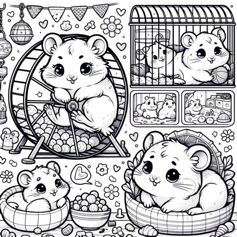 Baby Hamster Coloring Page