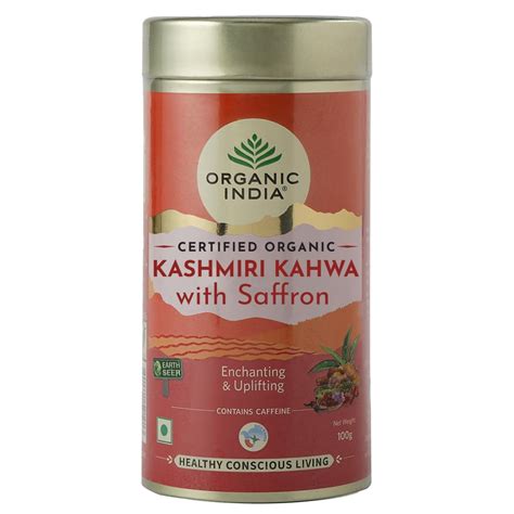Organic India Kashmiri Kahwa with Saffron 100 gm Tin : Amazon.in ...