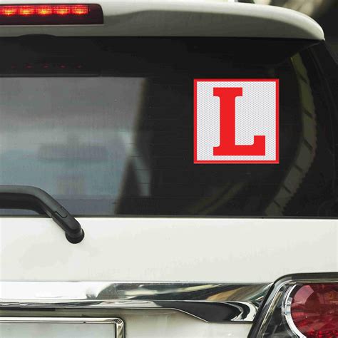 CVANU 2pcs Reflective L-Board Learner Driver Vinyl Exterior Decal Red ...