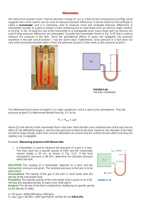 Image result for Manometer Principle