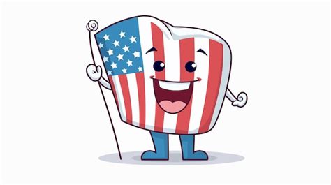Ícone dental 4 de Julho Dente com aparelhos isolados | vetor Premium ...