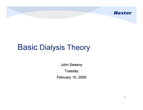Basic Dialysis Theor compleat guidelines - Basic Dialysis Theory John ...