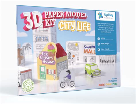 PepPlay 3D Paper Model Kit – City Life (DIY Activity Set) | The Mom Store