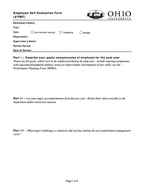 18 Printable Employee Self Evaluation Forms and Templates - Fillable ...