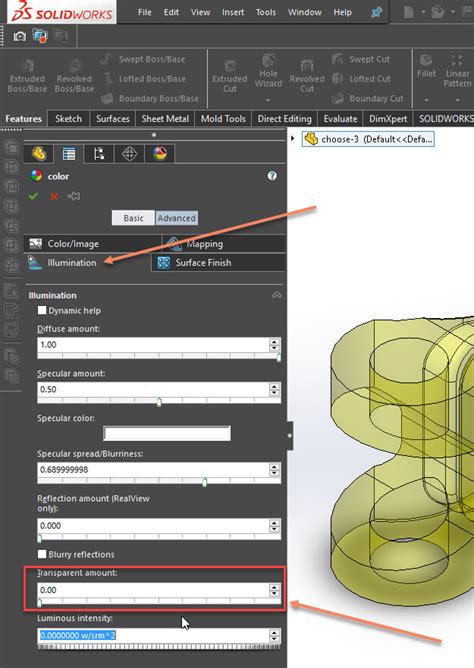 SolidWorks Part Transparancy 的图像结果