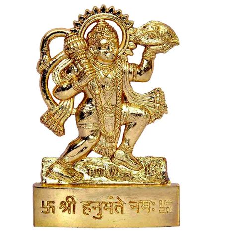 Buy Rudraksham Creations Metal Lord Hanuman Ji Idol Murti, (Gold, Small ...