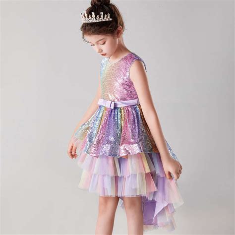 Shop Online Girls Purple Sequin Embellished High-Low Hem Sleeveless ...