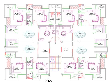 3 Storey Commercial Building Floor Plan | 80 x 60 - RUANG-SIPIL