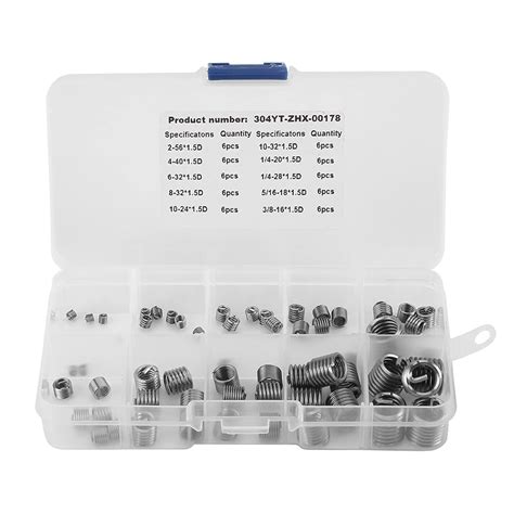 60pcs 304 Stainless Steel Wire Screw Sleeve Thread Repair Insert ...