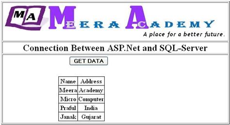 Connect ASP to SQL 的图像结果