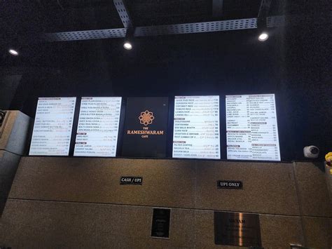 Menu at The Rameshwaram Cafe @ Brookfield, Bengaluru