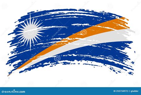 Marshall Islands Flag in Grunge Brush Stroke, Vector Stock Vector ...