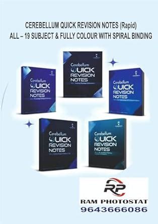 Buy CEREBELLUM QUICK REVICION NOTES (Rapid) ALL – 19 SUBJECT & FULLY ...