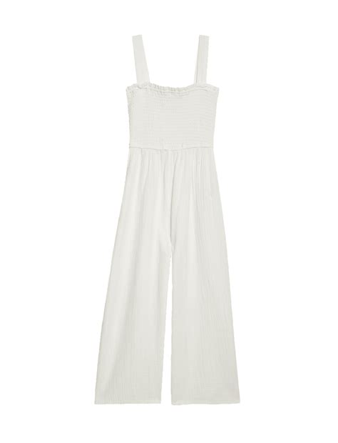 Buy Pure Cotton Shirred Jumpsuit (6-16 Yrs) at Marks & Spencer