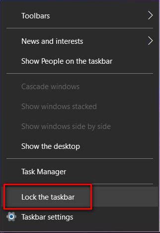 Image result for How to Lock Taskbar