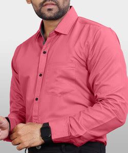 VeBNoR Men Solid Formal Pink Shirt - Buy VeBNoR Men Solid Formal Pink ...