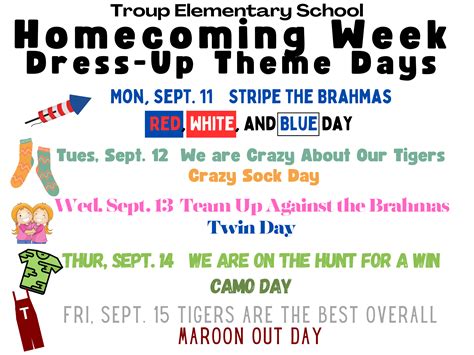 TES Homecoming Dress-Up Days | Troup Elementary School