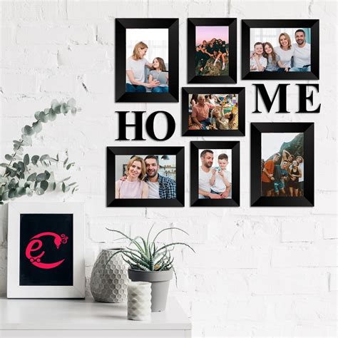Memory Wall Collage Photo Frame - Set of 7 Photo Frames for 3 Photos of ...