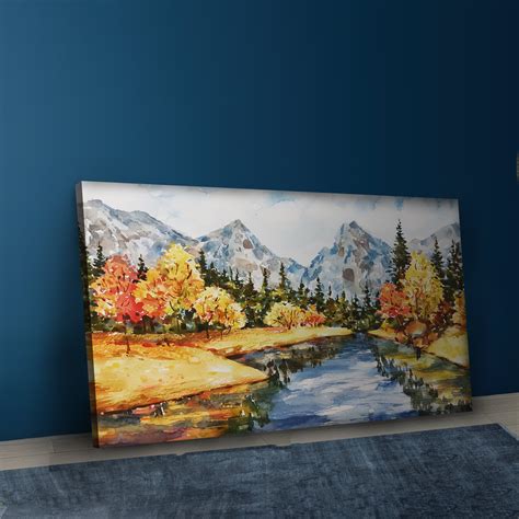 Mountain Sketch - Landscape Canvas Wall Art Painting Prints & Artwork ...