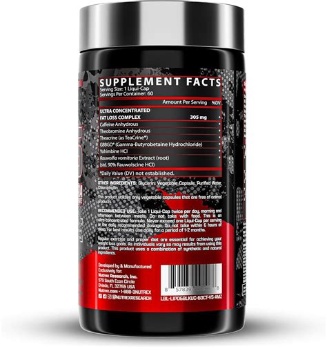 Nutrex Research Lipo 6 Black Fat burne 60 Black-caps – The Protein Store