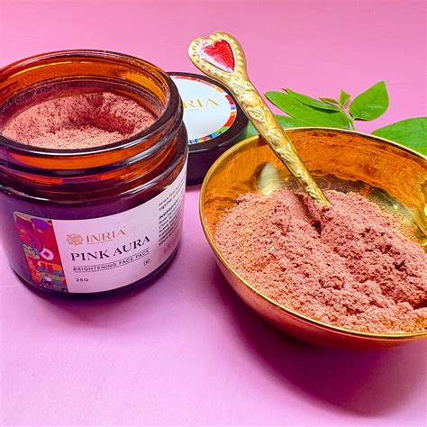Glow Naturally – Buy Organic Pink Aura Skin Brightening Face Pack – INRIA