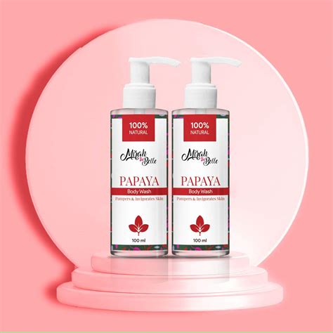 Mirah Belle - Natural Papaya Body Wash (Pack of 2) - Best for Dull and ...