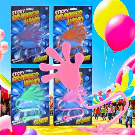 Giant Sticky Hand High Five Toy - Assorted Colors Grabber For Kids Play ...