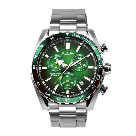 ALBA Green Dial Chronograph Watch - AX7007X1 – KRISHNA WATCH COMPANY