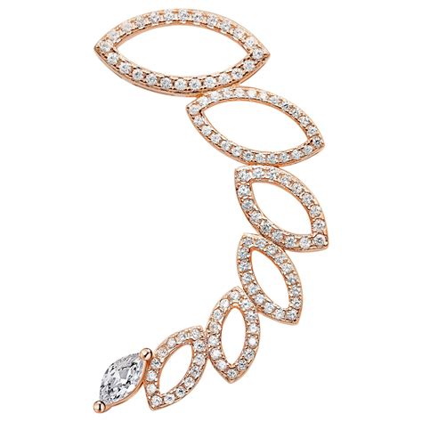 18 Karat Gold Diamond Triple Ear Cuff Earring For Sale at 1stDibs