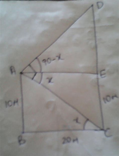 A vertical tower subtends a right angle on the top of 10m high ...