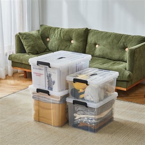 Contenitori Plastica 55 Litri Con Ruote - 3 Pezzi, Impilabili, Grigi, Per Casa/Ufficio