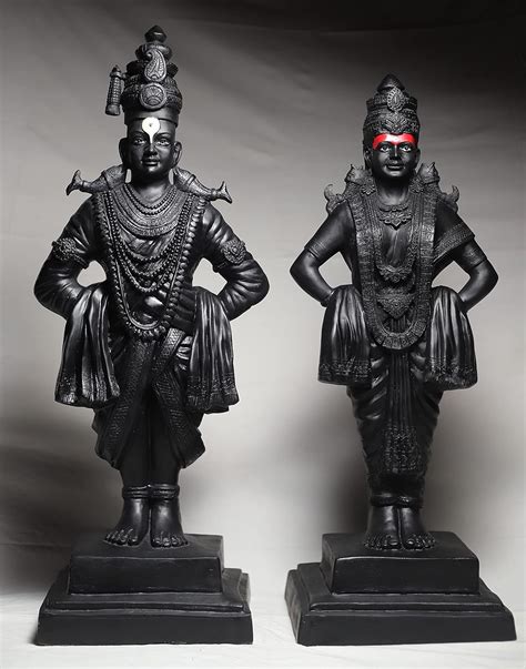 Buy Sai Divya Antique Finish Marble Shri Vitthal Rukmini Statue for ...